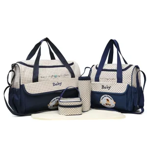 Multifunctional Large Capacity Fashion Mommy Five Piece Set Waterproof Baby Bag Diaper Bag Mummy Bag All Seasons