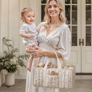 Multifunctional Mommy Organizer Diaper Caddy Printed Baby Diaper Storage Bags