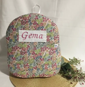 Multiple Styles Back to School Floral Pattern Drawstring Cotton School Backpack Bag