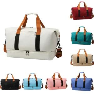 NO MOQ Custom Logo Large Capacity Dry Wet Waterproof Yoga Mat Carrier Luggage Weekender Gym Travel Bags with Shoes Compartment