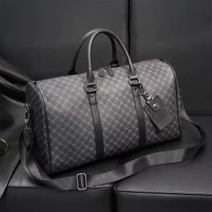 NOVOTE New Trend Pu Leather Duffle Bag Waterproof Light Weight Gym Bag for Men Travel Weekender Bag
