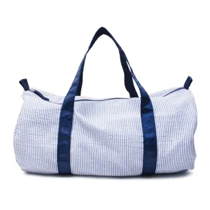 Navy Seersucker Duffel Bags 25pcs Lot Personalized Weekender Bags Travel Bag DOM106 1494