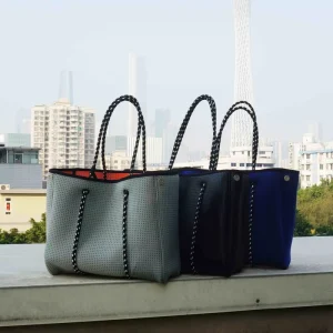 Neoprene Tote Purse Perforated Beach Bag Large Travel Tote Bag
