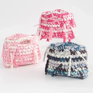 New Arrival Crochet Women’s Shoulder Bag Handmade Luxury Wool Woven Thread Pattern Vintage Lady Bohemian for Winter Beach