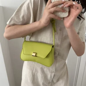 New Arrival Ladies PU Shoulder Bag with Snap Fastener & Polyester Lining