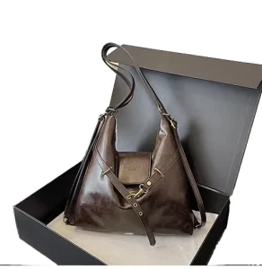 New Arrival Women’s Geometric Large Capacity Soft Waterproof Rivet Crossbody Shoulder Bag PU Fashion Messenger Zipper Closure