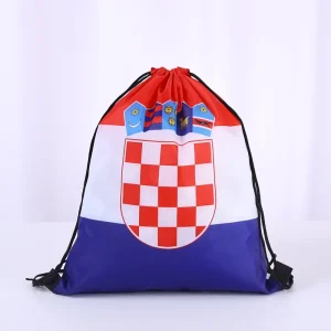 New Coratia Flag Drawstring Bag Patriotic String Backpack for Soccer Football Fan