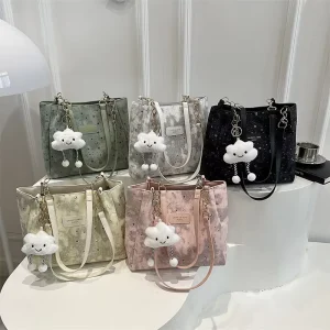 New Cute Leisure Large Capacity Women’s Bag Ladies Handbag Shoulder Tote Bag for Commuting with Pendant