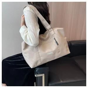 New Design Custom Logo Large Size Travel Tote Bag Thicken Canvas Messenger Cotton Canvas Tote Bag with Pocket