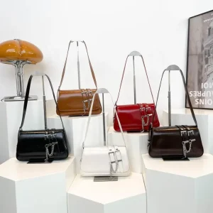 New Design Style PU Leather Female Underarm Bag Small Women Purses and Handbags Lady Cute Women’s Shoulder Bags With Chain