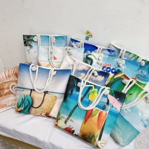 New Ethnic Style Beach Bag Beach Shoulder Bag Simple and Fashionable Canvas Bag