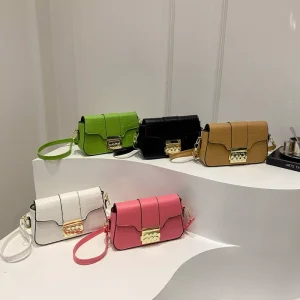 New Fashion Crossbody Bags with Lock Lady’s Saddle Bags Woman’s Crossbody Bags