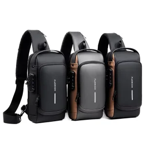 New Fashion Waterproof Chest Bag USB Men Crossbody Sling Bag Men Crossbody Bag for Men