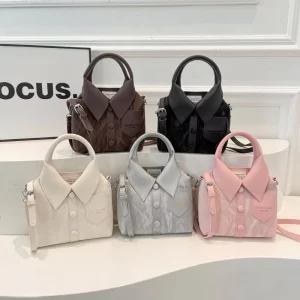 New Fashionable Lady PU Zipper Crossbody Bag Spring Shirt Shape Design Sacs Main Pour Femmes