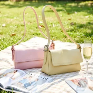 New Genuine Leather Women’s Crossbody Shoulder Bags Two Straps Portable Waterproof Cover Simple Design Fashion Messenger