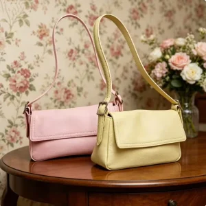 New Genuine Leather Women’s Crossbody Shoulder Bags Two Straps Portable Waterproof Cover Simple Design Fashion Messenger