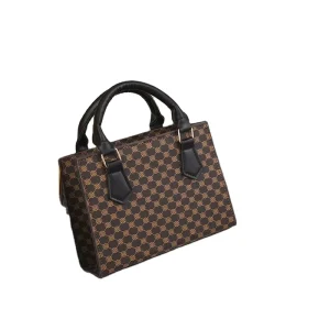 New HK New Fashion Women’s Tote Bag with Two Handles and Letter Decoration PU Material Zipper Closure Waterproof