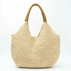 New High Style Striped Two Zip Canvas Lining Straw Hand woven Tote Bag Large Capacity Women’s Beach Holiday Seaside Bag