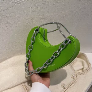 New Ladies Purses Handbags Leopard Heart Shape Shoulder Bag Zip Closure Fashionable Candy Pattern for Women for Spring