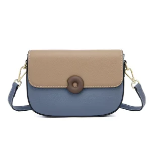 New Leather Women’s Bag Fashion All match Small Bag Small Saddle Baothead Layer Cowhide Color Crossbody Bag