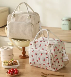 New Modern Minimalist Insulated Lunch Box Handbag Large Capacity Crossbody Lunch Bag for Office Workers Student Tote Bag