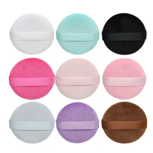 New OEM ODM Multi Color Soft Makeup Sponge Foundation Blender Custom Logo Round Crystal Velvet Powder Puff
