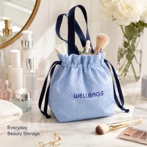 New PP Non Woven Drawstring Cosmetic Bag Set Solid Color Travel Makeup Clutch Hand Custom Logo Tote Bag For Promotion