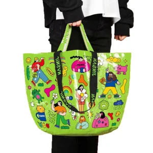 New Portable Large Capacity Customized Logo Printing PP Woven Tote Bags Laminated Polypropylene Woven Shopping Bags