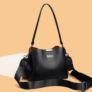New Retro Lady Fashion PU Crossbody Bag Zipper Closure Portable High-End Handbag for Middle-Aged Elderly Women Travel
