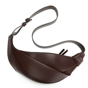 New Simple Cross Body Bag Fashion Solid Color Ladies Messenger Bag PU Leather Crescent Women’s Shoulder Bag