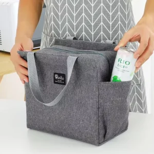 New Simple Double layer Aluminum Foil Fashionable Outdoor Sports Portable Small Thermal Food Tote Cooler Lunch Bag for Men