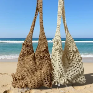 New Style Cotton Thread Hand Woven Single Shoulder Bag Casual Large Capacity Beach Bag