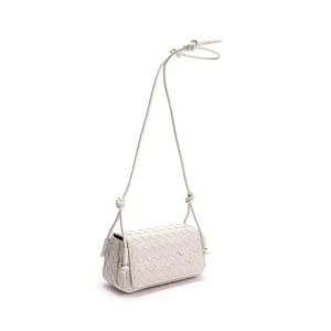 New Style Hand-woven Mobile Phone Bag Women’s Cowhide Medium Square Superfine Fiber Lining Crossbody Small Square Bag