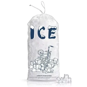 New Stylish Disposable LDPE Ice Plastic Bags with Drawstring for Vodka Mineral Water & Beverage Packaging