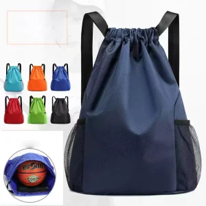 New Swimming Exercise Equipment Bag Mesh Drawstring Beach Backpack Gym Equipment Bag with Wet Bag