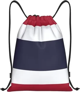 New Thailand Flag Drawstring Bag Patriotic String Backpack for Crazy Soccer Football Fan