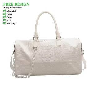 New Travel Bag Large Capacity Single Shoulder Crossbody Bag Soft Leather Waterproof Fitness Bag Lightweight Embossed Handbag