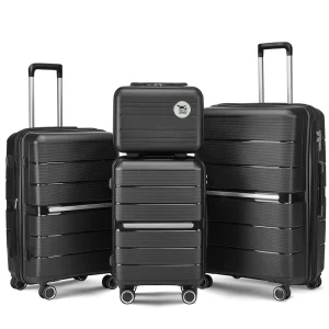 New Travel Bag Men’s Travel Luggage Sets Black PP Material Trolley with TSA Lock Outdoor Backpack for Travel