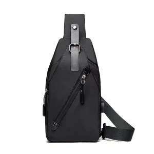 New Trending Fashion Messenger Bags Men Waterproof Crossbody Shoulder Bag with USB Port