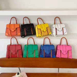 New Trendy Crocodile Pattern Women’s PU Shoulder Messenger Bags Large Capacity Embossed Handbag Fashionable Lady Style