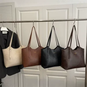 New Trendy Zipper Handbag for Women Large Capacity PU Leather Tote Messenger Bags
