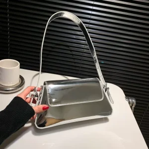 New Underarm Bag High End Fashion Casual Commuting PU Single Shoulder Bag Small Capacity Solid Color Smooth Clutch Bag