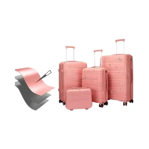 New Unisex 5 Piece Hard Shell Spinner Luggage PP Material Carry On Suitcase Set With 4 Wheels for Travelling