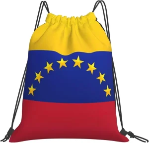 New Venezuela Flag Drawstring Bag Patriotic String Backpack for Crazy Soccer Football Fan
