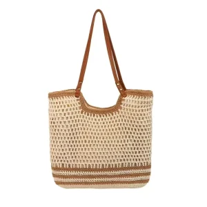 New Women’s Fashion Woven Straw Single shoulder Bag Solid Color Portable Suitable for Summer Vacation and Beach