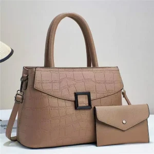 New Women’s Large Capacity Casual Crossbody Bag One Shoulder All Match Fashion Handbag Button Decoration Made Waterproof PU