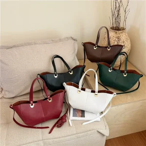 New Women’s Large Capacity Tote Bag PU Leather Handbag with Shoulder Strap Fashion Work Daily Use Crossbody Bag