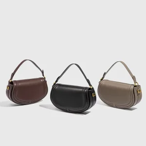 New Women’s Luxury Crossbody Bag Retro Saddle Design Polyester Lining Versatile Shoulder Underarm Access