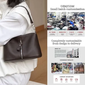New high-quality customized genuine leather women’s bag fashionable simple shoulder bag large capacity design crossbody bag