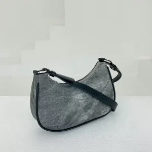 Niche Retro Korean Style PU Women’s Saddle Bag Underarm Shoulder Crossbody New Fashion Waterproof Single ZIP Closure Polyester